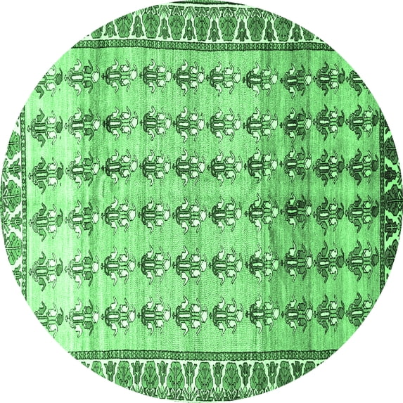 Ahgly Company Indoor Round Persian Emerald Green Traditional Area Rugs, 8' Round