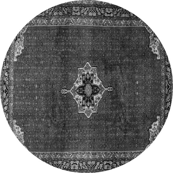 Ahgly Company Indoor Round Persian Gray Traditional Area Rugs, 3' Round