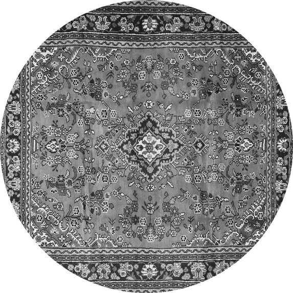 Ahgly Company Indoor Round Persian Gray Traditional Area Rugs, 4' Round