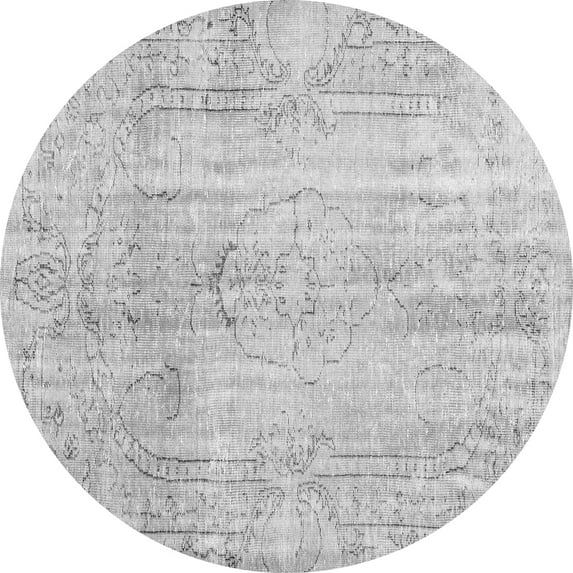 Ahgly Company Indoor Round Persian Gray Traditional Area Rugs, 4' Round