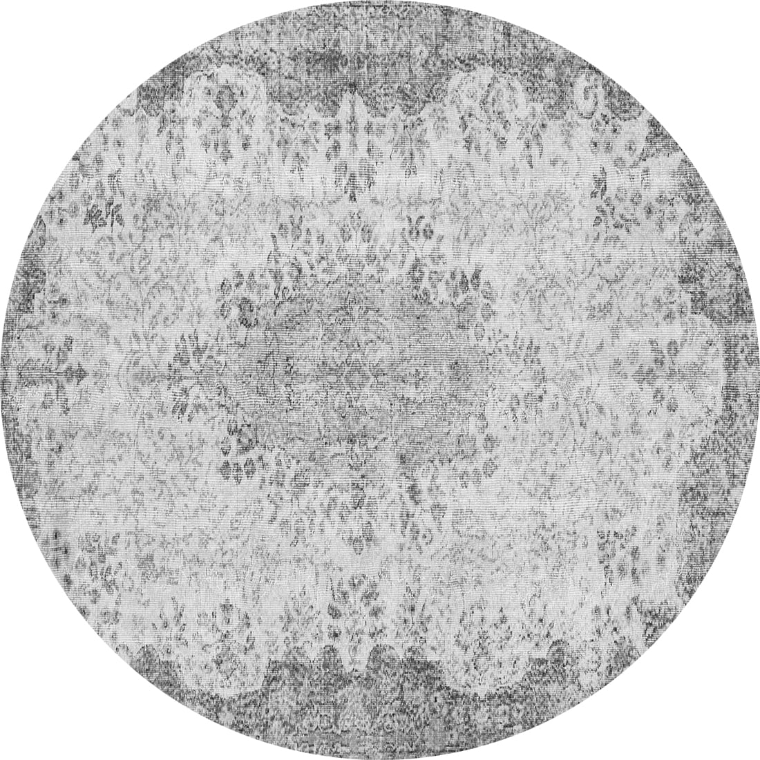 Ahgly Company Indoor Round Persian Gray Traditional Area Rugs, 5' Round