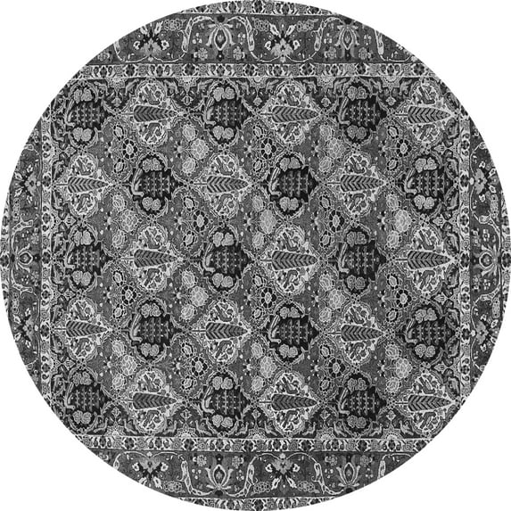 Ahgly Company Indoor Round Persian Gray Traditional Area Rugs, 6' Round