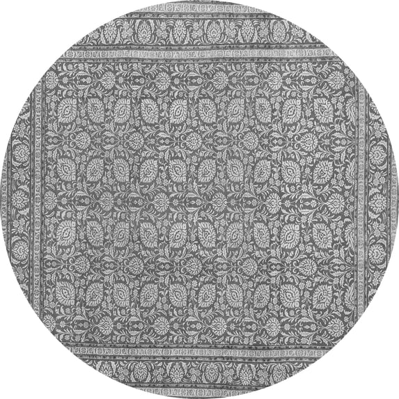 Ahgly Company Indoor Round Persian Gray Traditional Area Rugs, 7' Round