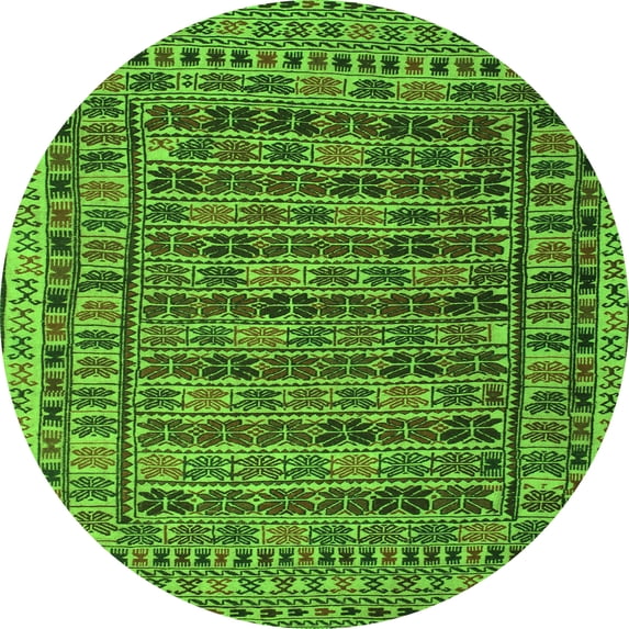 Ahgly Company Indoor Round Persian Green Traditional Area Rugs, 4' Round