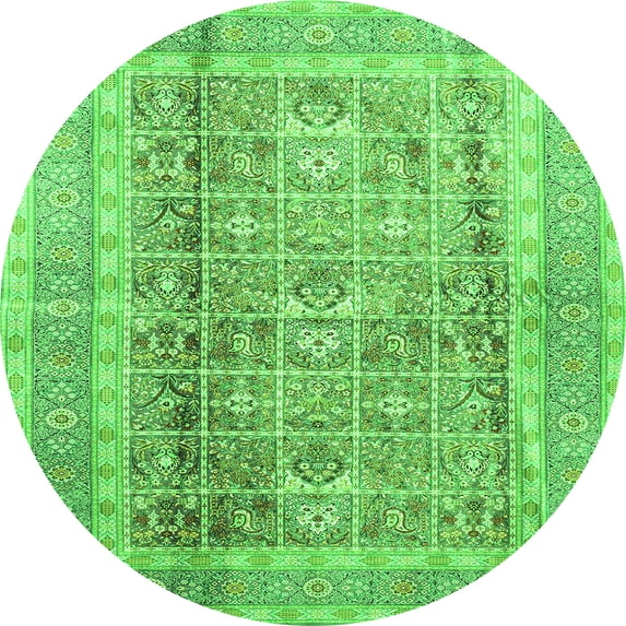 Ahgly Company Indoor Round Persian Green Traditional Area Rugs, 6' Round
