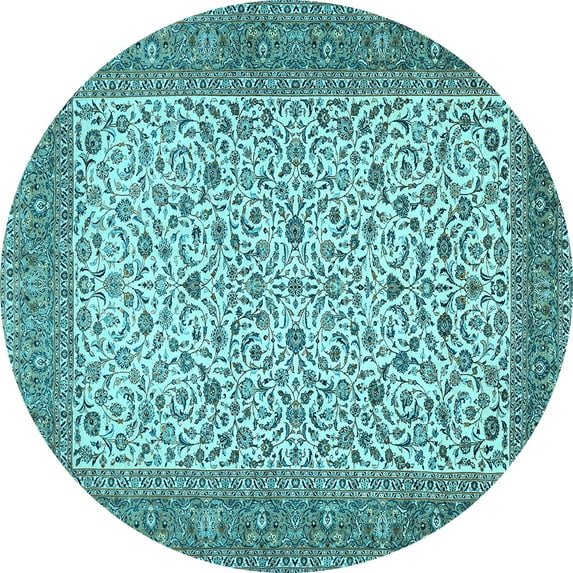Ahgly Company Indoor Round Persian Light Blue Traditional Area Rugs, 3' Round