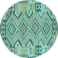 thumbnail image 1 of Ahgly Company Indoor Round Persian Light Blue Traditional Area Rugs, 6' Round, 1 of 4