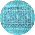 thumbnail image 1 of Ahgly Company Indoor Round Persian Light Blue Traditional Area Rugs, 6' Round, 1 of 4