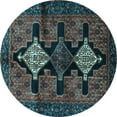 thumbnail image 1 of Ahgly Company Indoor Round Persian Light Blue Traditional Area Rugs, 6' Round, 1 of 4