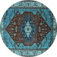 thumbnail image 1 of Ahgly Company Indoor Round Persian Light Blue Traditional Area Rugs, 6' Round, 1 of 4