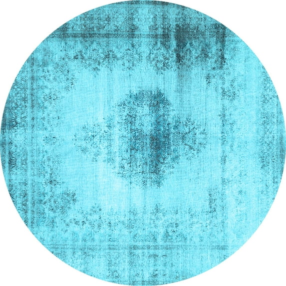 Ahgly Company Indoor Round Persian Light Blue Traditional Area Rugs, 8' Round