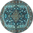 thumbnail image 1 of Ahgly Company Indoor Round Persian Light Blue Traditional Area Rugs, 8' Round, 1 of 4