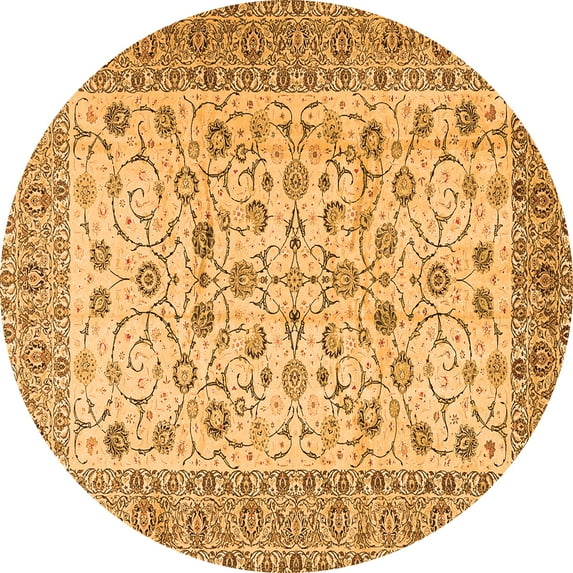 Ahgly Company Indoor Round Persian Orange Traditional Area Rugs, 4' Round