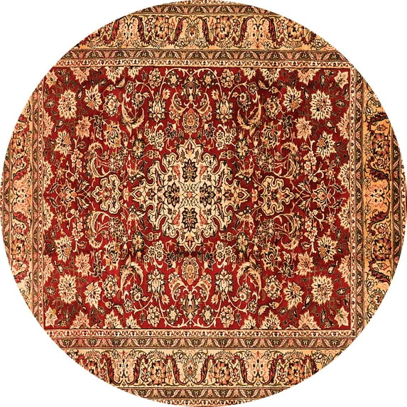 Ahgly Company Indoor Round Persian Orange Traditional Area Rugs, 4' Round