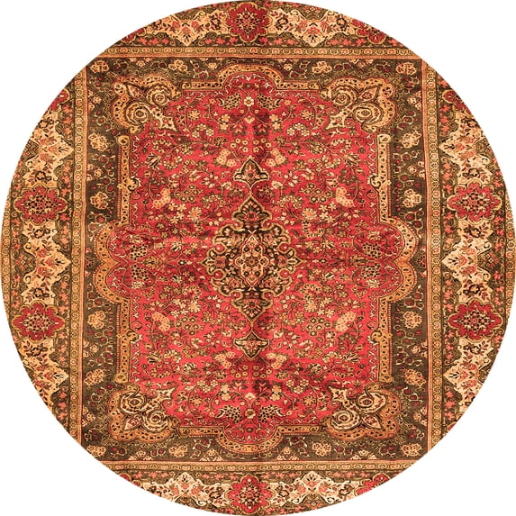 Ahgly Company Indoor Round Persian Orange Traditional Area Rugs, 5' Round