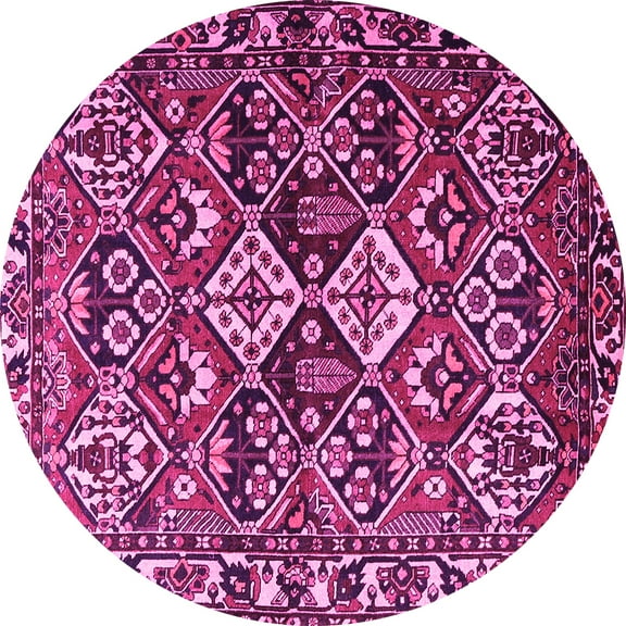 Ahgly Company Indoor Round Persian Pink Traditional Area Rugs, 3' Round