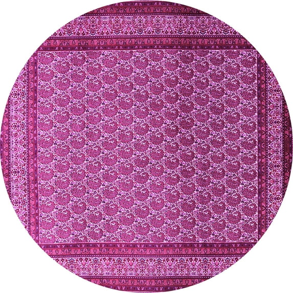 Ahgly Company Indoor Round Persian Pink Traditional Area Rugs, 4' Round