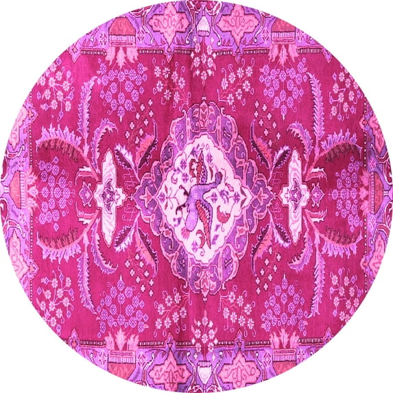 Ahgly Company Indoor Round Persian Pink Traditional Area Rugs, 4' Round