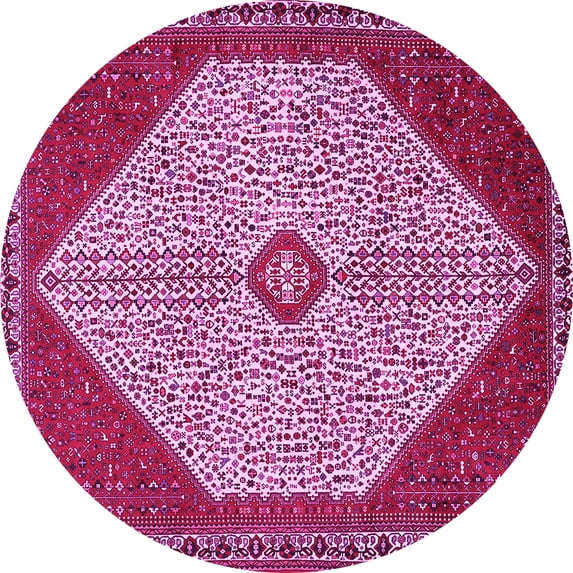 Ahgly Company Indoor Round Persian Pink Traditional Area Rugs, 5' Round