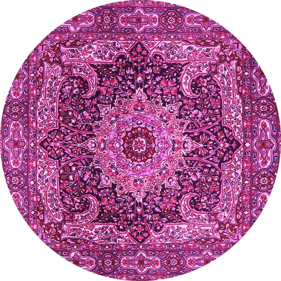 Ahgly Company Indoor Round Persian Pink Traditional Area Rugs, 5' Round