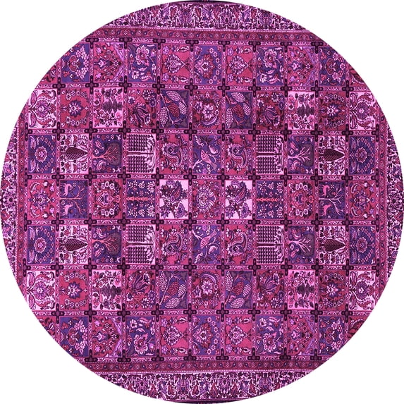 Ahgly Company Indoor Round Persian Pink Traditional Area Rugs, 5' Round