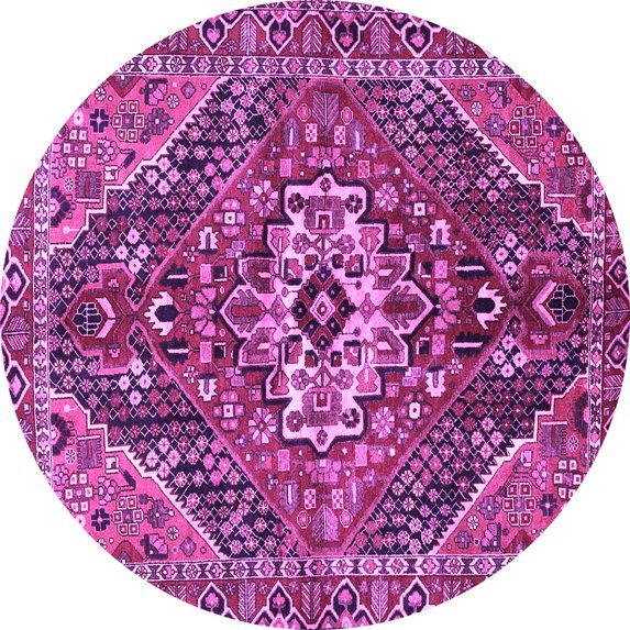 Ahgly Company Indoor Round Persian Purple Traditional Area Rugs, 3' Round