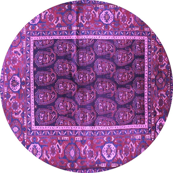 Ahgly Company Indoor Round Persian Purple Traditional Area Rugs, 3' Round