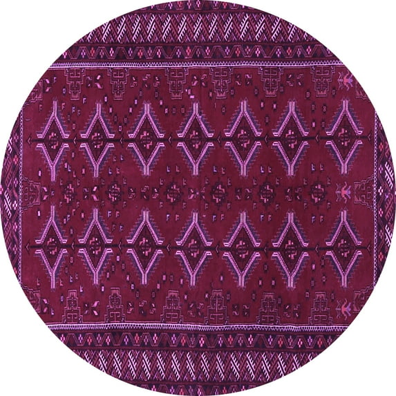 Ahgly Company Indoor Round Persian Purple Traditional Area Rugs, 7' Round