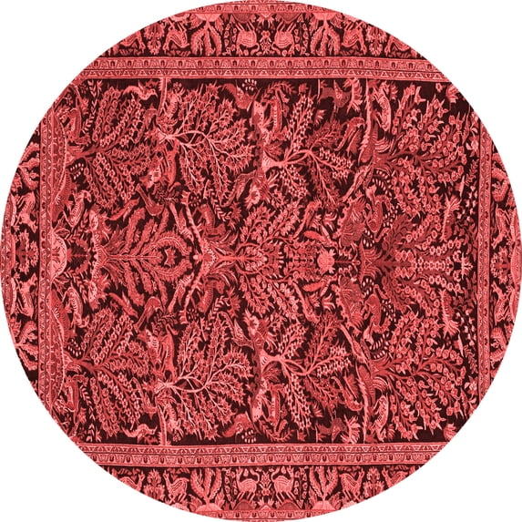 Ahgly Company Indoor Round Persian Red Traditional Area Rugs, 7' Round