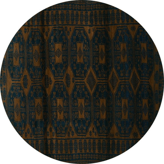 Ahgly Company Indoor Round Persian Turquoise Blue Traditional Area Rugs, 6' Round