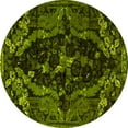 thumbnail image 1 of Ahgly Company Indoor Round Persian Yellow Bohemian Area Rugs, 3' Round, 1 of 4
