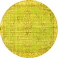thumbnail image 1 of Ahgly Company Indoor Round Persian Yellow Bohemian Area Rugs, 7' Round, 1 of 4