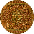thumbnail image 1 of Ahgly Company Indoor Round Persian Yellow Traditional Area Rugs, 4' Round, 1 of 4