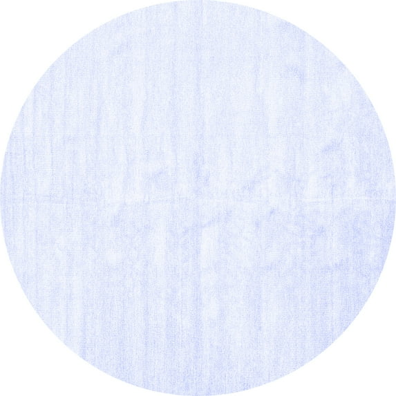 Ahgly Company Indoor Round Solid Blue Modern Area Rugs, 6' Round
