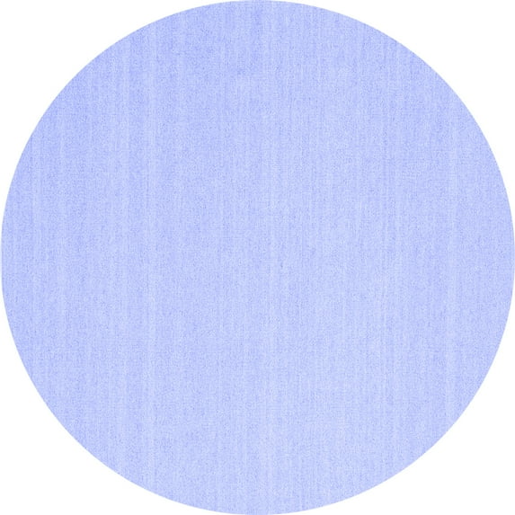 Ahgly Company Indoor Round Solid Blue Modern Area Rugs, 8' Round