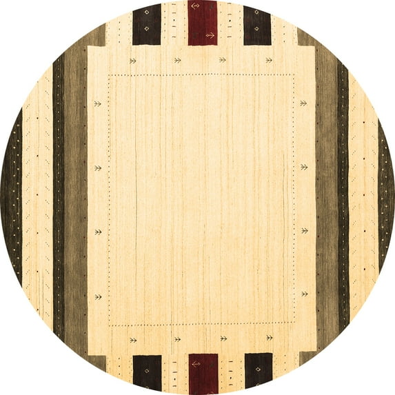 Ahgly Company Indoor Round Solid Brown Modern Area Rugs, 6' Round