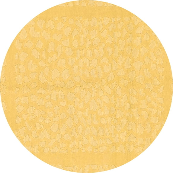 Ahgly Company Indoor Round Solid Brown Modern Area Rugs, 8' Round