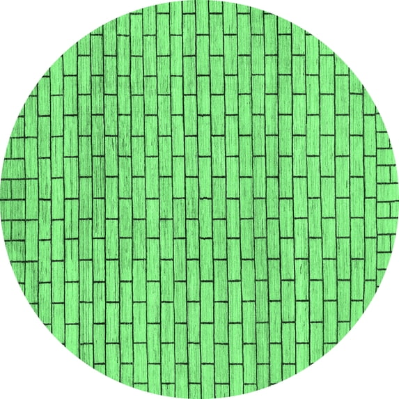 Ahgly Company Indoor Round Solid Emerald Green Modern Area Rugs, 3' Round