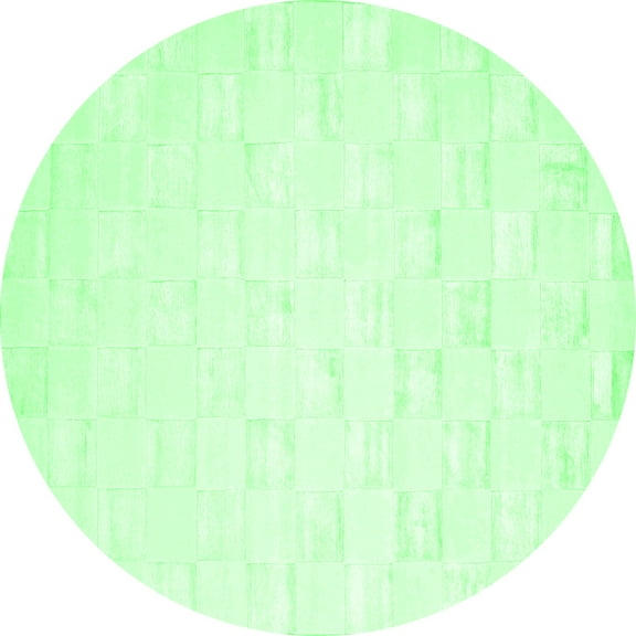Ahgly Company Indoor Round Solid Emerald Green Modern Area Rugs, 3' Round