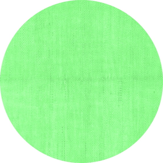 Ahgly Company Indoor Round Solid Emerald Green Modern Area Rugs, 4' Round