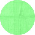 thumbnail image 1 of Ahgly Company Indoor Round Solid Emerald Green Modern Area Rugs, 5' Round, 1 of 4