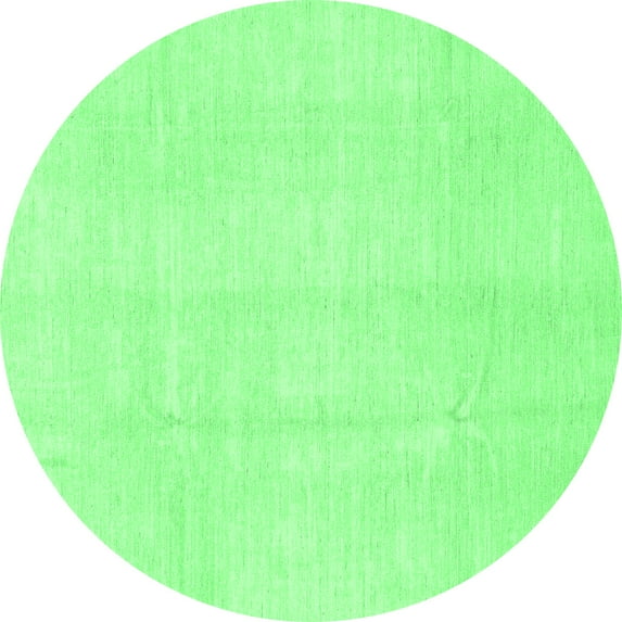 Ahgly Company Indoor Round Solid Emerald Green Modern Area Rugs, 8' Round