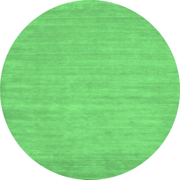 Ahgly Company Indoor Round Solid Emerald Green Modern Area Rugs, 8' Round