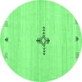 thumbnail image 1 of Ahgly Company Indoor Round Solid Emerald Green Modern Area Rugs, 8' Round, 1 of 4