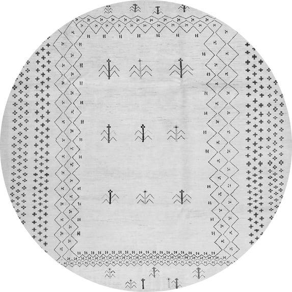 Ahgly Company Indoor Round Solid Gray Modern Area Rugs, 3' Round