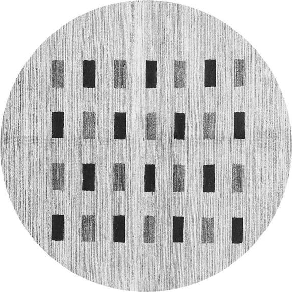 Ahgly Company Indoor Round Solid Gray Modern Area Rugs, 3' Round