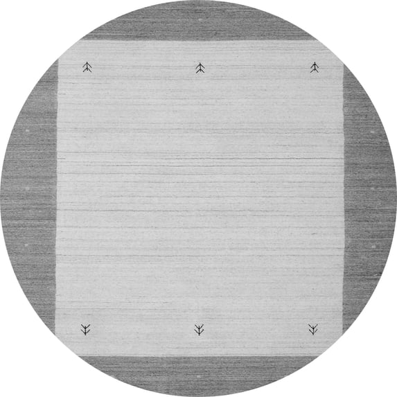 Ahgly Company Indoor Round Solid Gray Modern Area Rugs, 4' Round