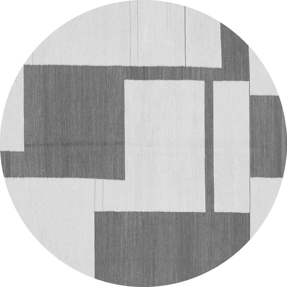 Ahgly Company Indoor Round Solid Gray Modern Area Rugs, 5' Round