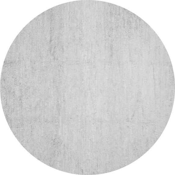 Ahgly Company Indoor Round Solid Gray Modern Area Rugs, 7' Round