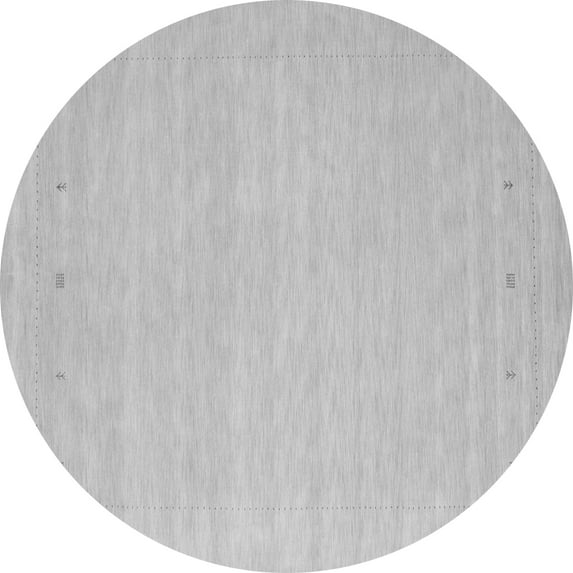 Ahgly Company Indoor Round Solid Gray Modern Area Rugs, 7' Round
